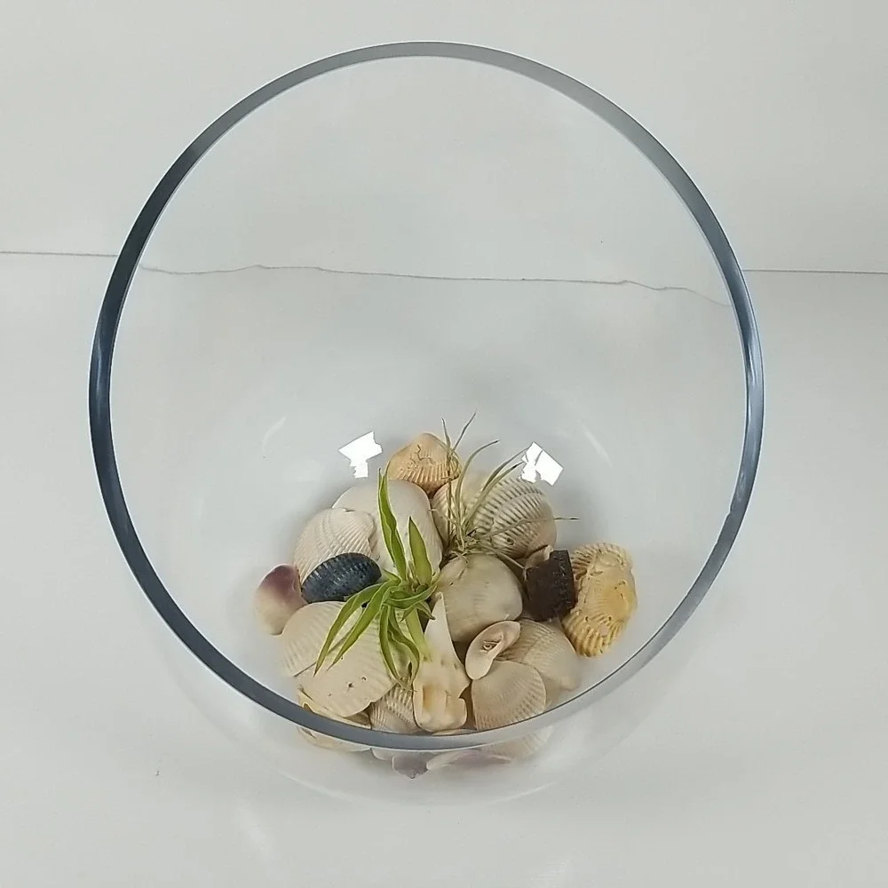 Heavy Clear Glass Cylinder Vase Bowl Planter Terrarium Candle Holder 8